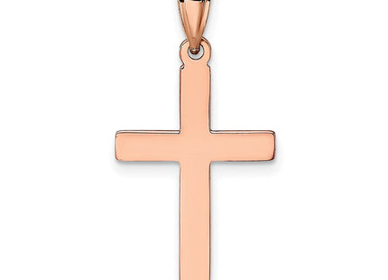 14K white gold cross charm, further view