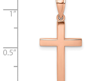 14K white gold cross charm, another view