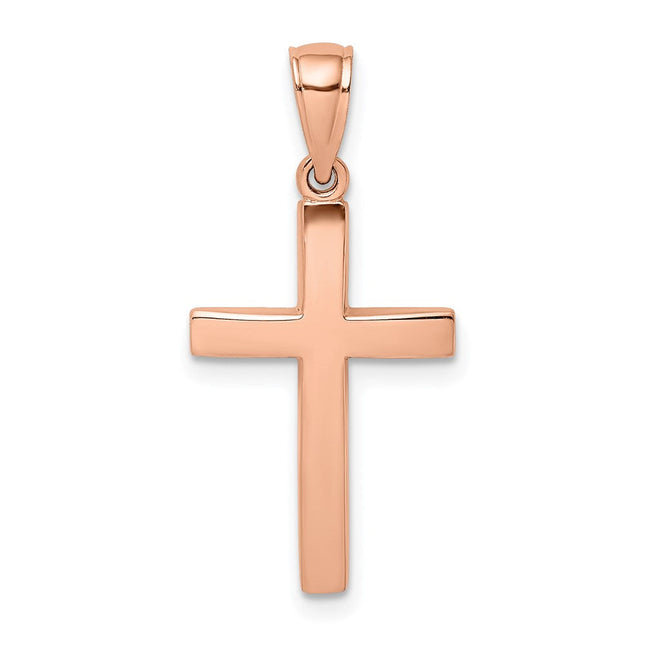 14k White Gold Cross Charm, 30 x 14mm