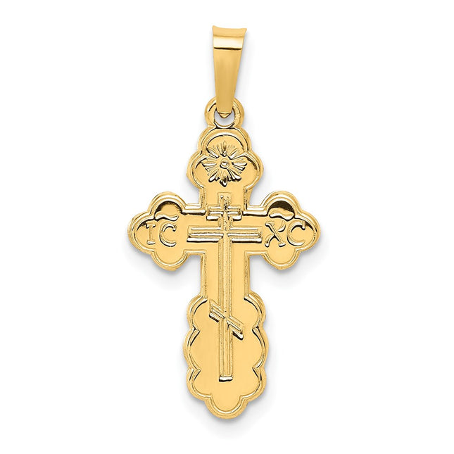 14k Eastern Orthodox Cross Charm, 27 x 13mm