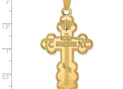 14K gold cross pendant, another view