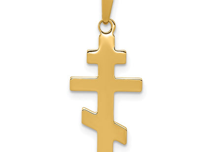 14K gold cross charm, further view