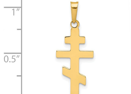 14K gold cross charm, another view