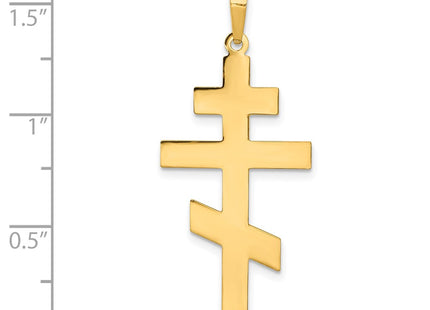 14K gold cross pendant, another view