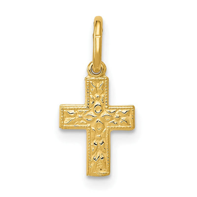 14K gold cross charm