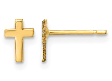 14K gold cross earrings