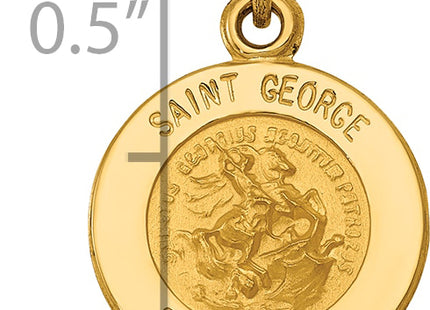 14k Saint George Medal Charm, 17.5 x 12.75mm