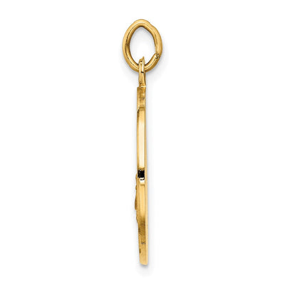 14K Saint George Medal Charm, 17.5 x 12.75mm