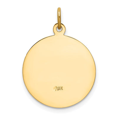 14K Saint George Medal Charm, 17.5 x 12.75mm