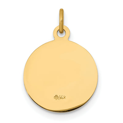 14K Saint John Medal Charm, 17.8 x 12.5mm