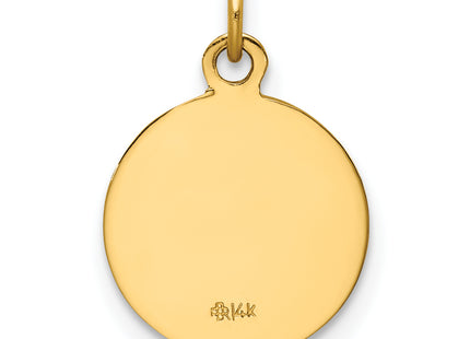 14k Saint Roch Medal Charm, 19 x 12mm
