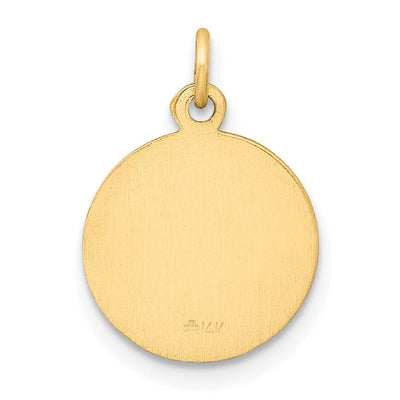 14K Saint Roch Medal Charm, 19 x 12mm