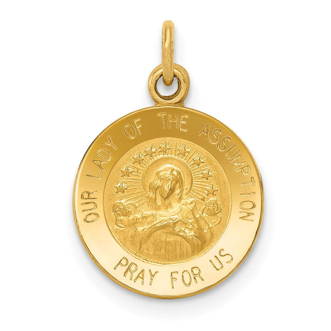 14k Saint Roch Medal Charm, 19 x 12mm