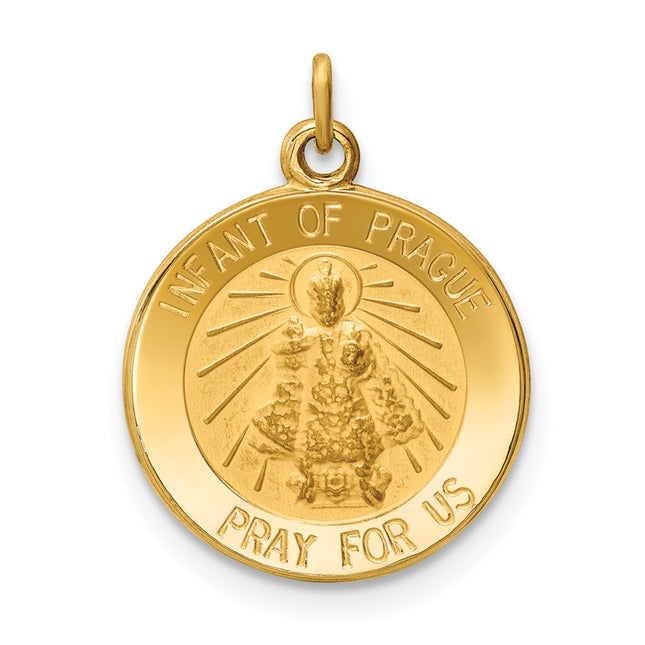 14k Infant of Prague Medal Charm, 16.3 x 12.5mm