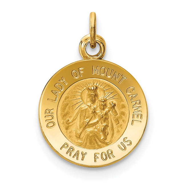 14k Our Lady of Mt. Carmel Medal Charm, 16.6 x 12mm