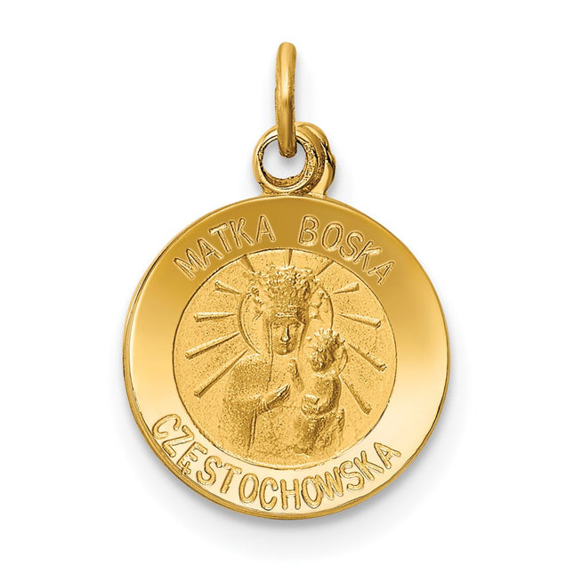 14k Matka Boska Medal Charm, 16.5 x 11.3mm