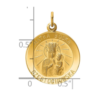 14K Matka Boska Medal Charm, 25 x 19mm