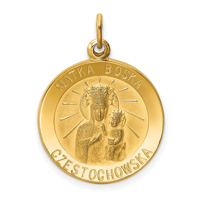 14k Matka Boska Medal Charm, 25 x 19mm