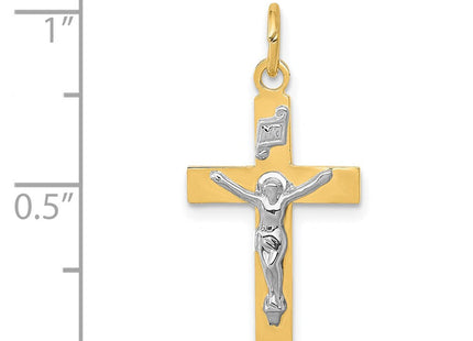 14k Two-tone INRI Crucifix Pendant (Style XR725)