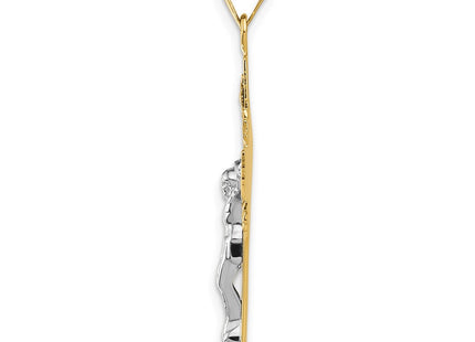 14k Two-tone INRI Crucifix Pendant (Style XR738)