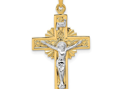 14k Two-tone INRI Crucifix Pendant (Style XR738)