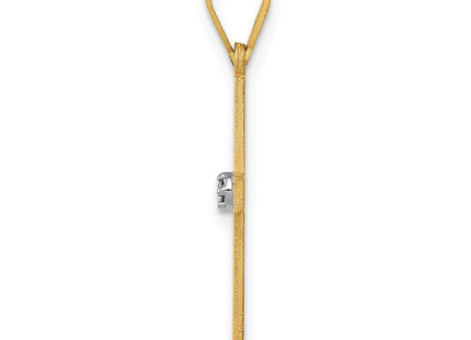 14K gold diamond cross pendant, alternate view