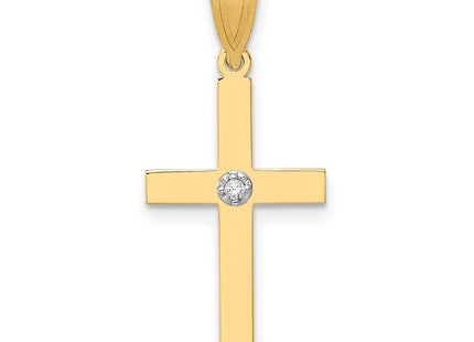 14K gold diamond cross pendant