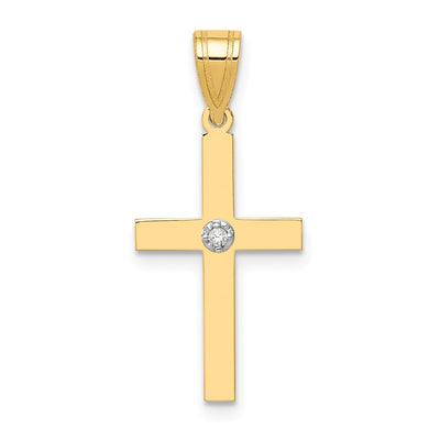 14K gold diamond cross pendant
