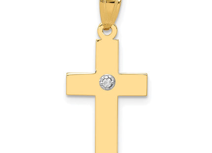 14K gold diamond cross pendant