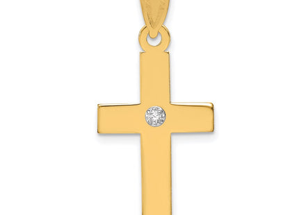 14K gold diamond cross pendant
