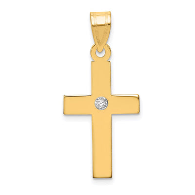 14K gold diamond cross pendant