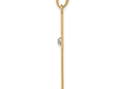 14K gold diamond cross pendant, alternate view