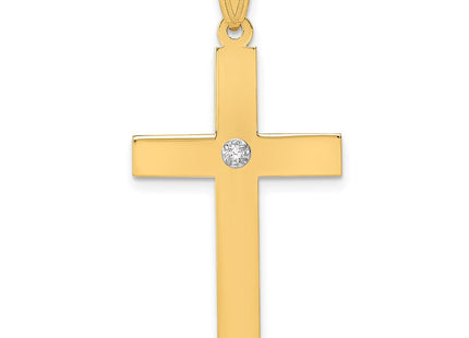 14K gold diamond cross pendant