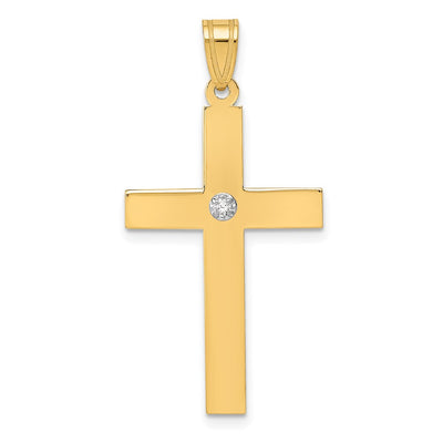 14K gold diamond cross pendant