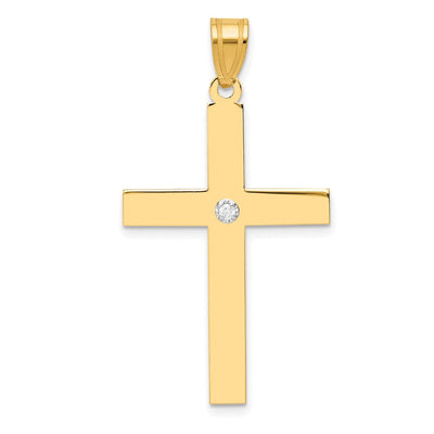 14K gold diamond cross pendant