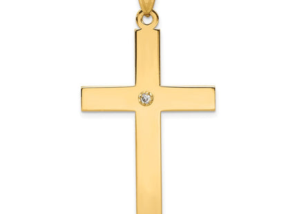 14K gold diamond cross pendant