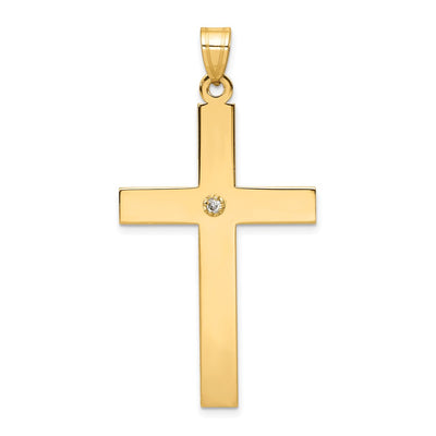 14K gold diamond cross pendant