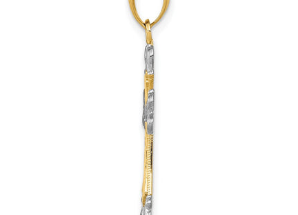 14k Yellow & Rhodium Pendants Style XR917 - Classique Jewelry Inc.