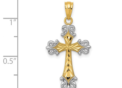 14k Yellow & Rhodium Pendants Style XR917 - Classique Jewelry Inc.