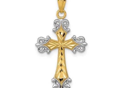 14k Yellow & Rhodium Pendants Style XR917 - Classique Jewelry Inc.