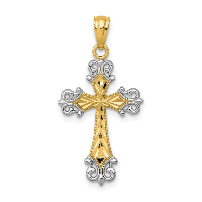 14k Yellow & Rhodium Pendants Style XR917 - Classique Jewelry Inc.