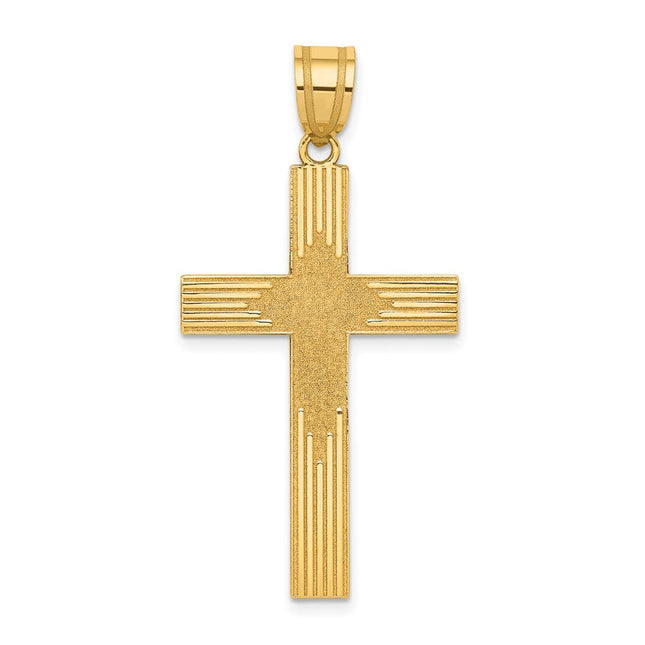 14K Laser Designed Cross, 33 x 17mm