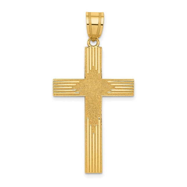 14K Laser Designed Cross, 41 x 22mm