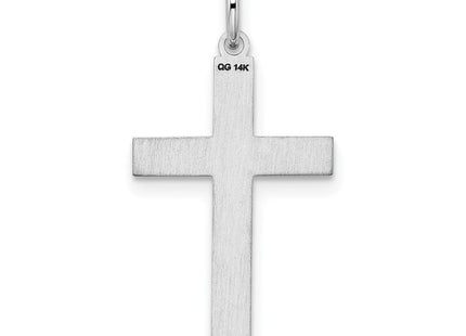 14K White Gold Laser Designed Cross Pendant (Style XR945)