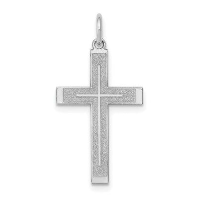 14K white gold cross pendant