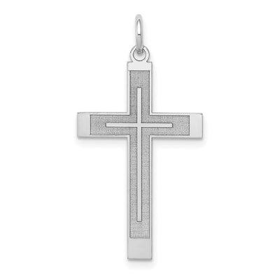 14K white gold cross pendant