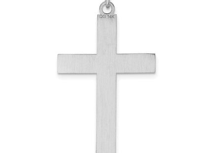 14K White Gold Laser Designed Cross Pendant (Style XR947)