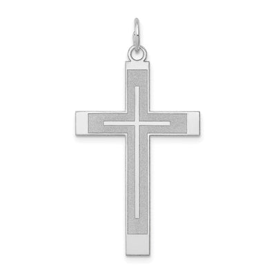 14K white gold cross pendant