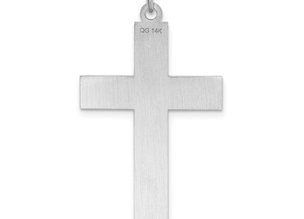 14K White Gold Laser Designed Cross Pendant (Style XR951)