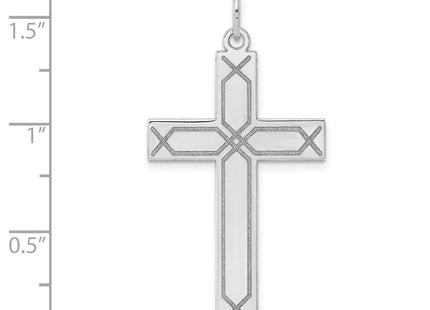 14K White Gold Laser Designed Cross Pendant (Style XR951)